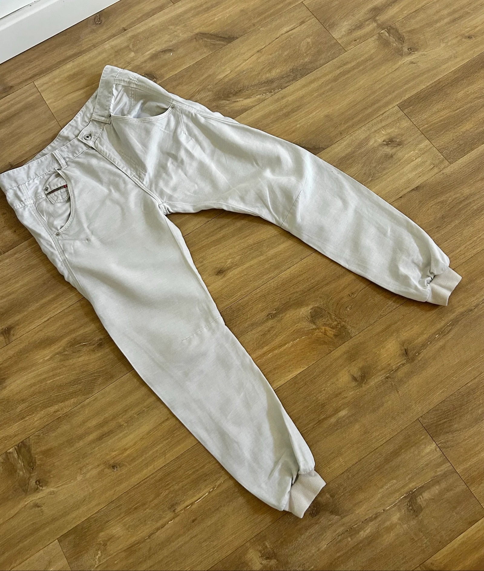 Ecru linen & cotton Diesel pants – Chic carrot cut, size 28 – photo 15